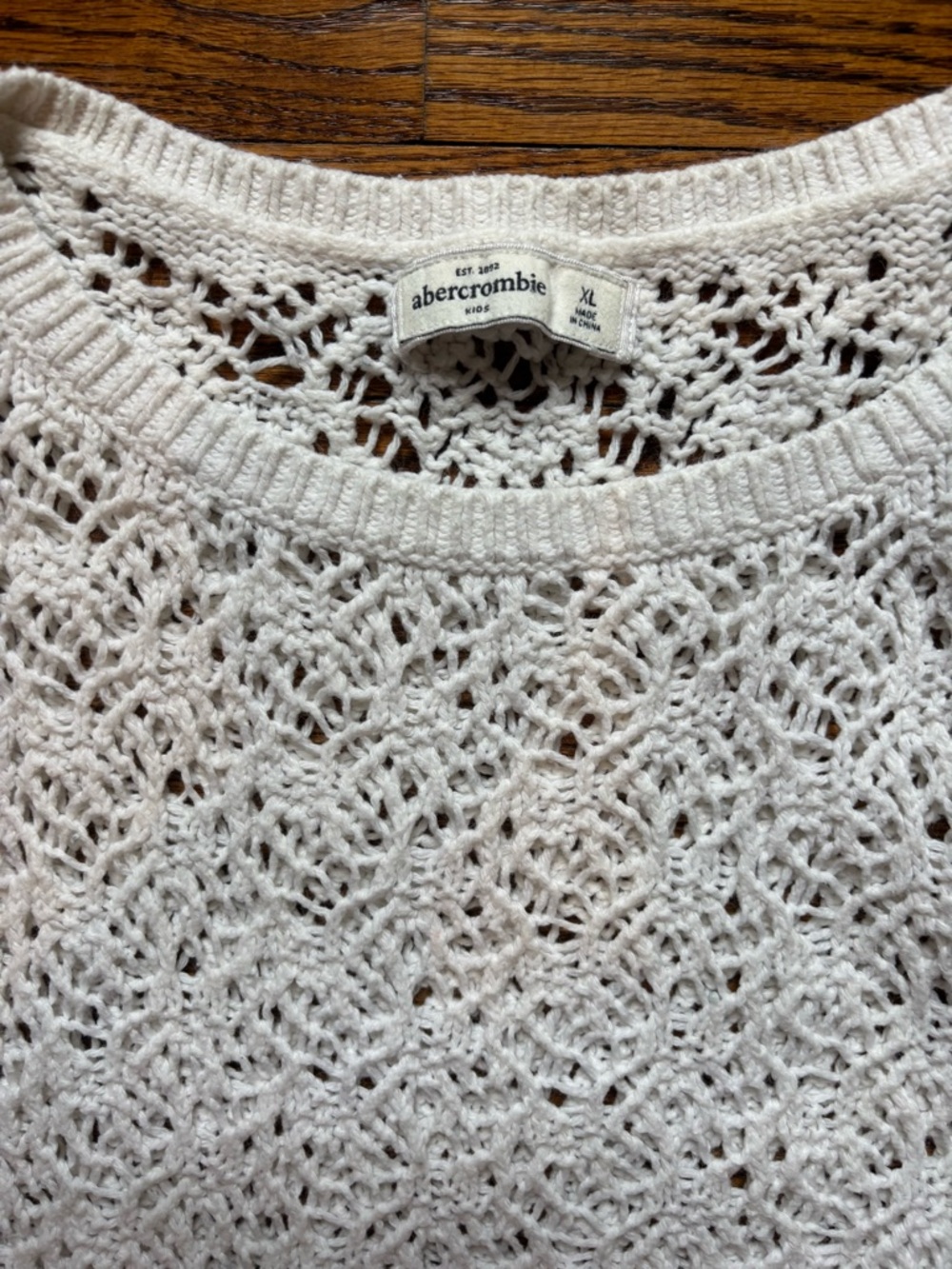 abercrombie kids Open-Knit Cream Sweater - Picture 5 of 6